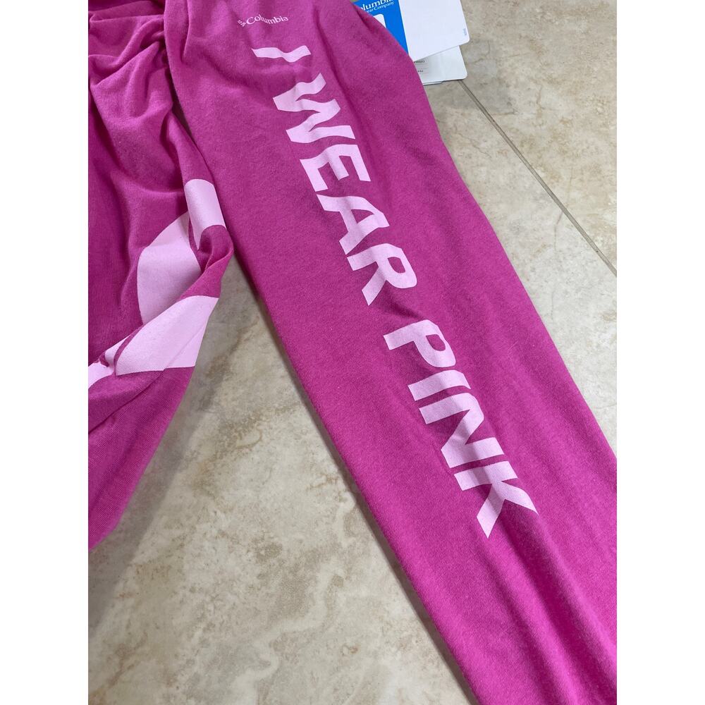 Columbia Tee Shirt Tested Tough XL Pink Long Sleeve NWT Breast Cancer Ribbon - Picture 5 of 10